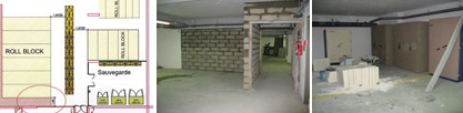 Mise en place d'un mur pour sécurisation d'une salle forte après transfert de coffres forts