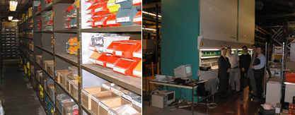 Stockage de petites pièces : des casiers de stockage manuels (à gauche) au stockage automatisé (à droite)